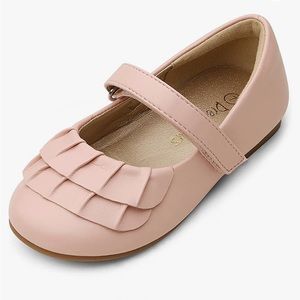 Dream Pairs little girls Blush ruffled ballet flat